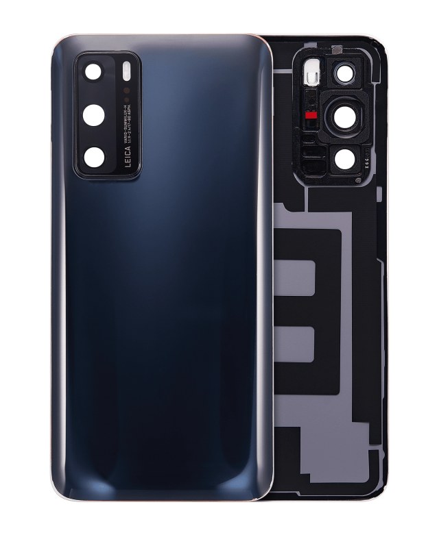 vetro cover posteriore con Vetro fotocamera per Huawei P40 (Nero)