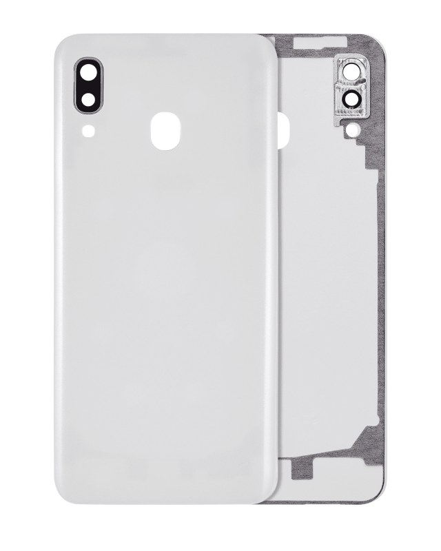 vetro cover posteriore con Vetro fotocamera per Samsung Galaxy A20 (A205 / 2019) (Bianco)