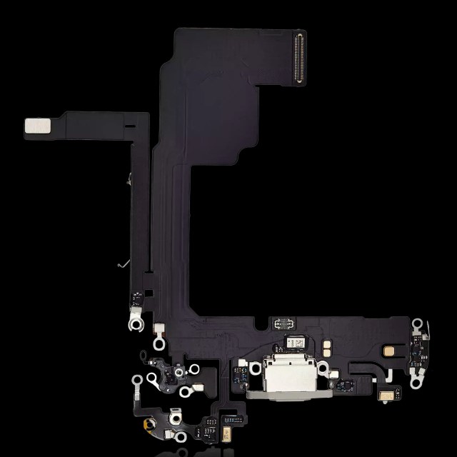 Flat connettore di ricarica per iPhone 15 Pro (Premium) (Titanio bianco)