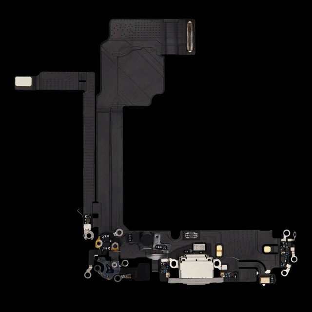 Flat connettore di ricarica per iPhone 15 Pro Max (Premium) (Titanio bianco)