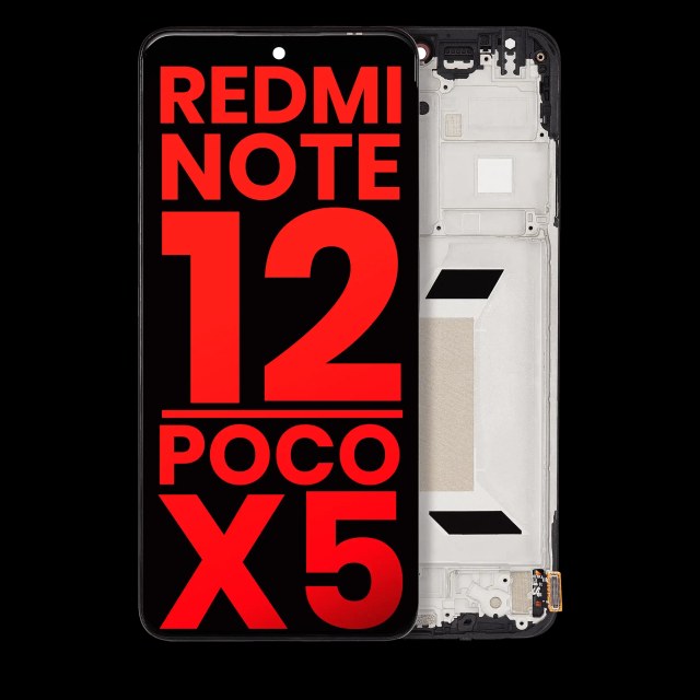 Display OLED completo con Frame per Xiaomi Redmi Note 12 5G / Poco X5 (Aftermarket Plus) (tutti i colori)