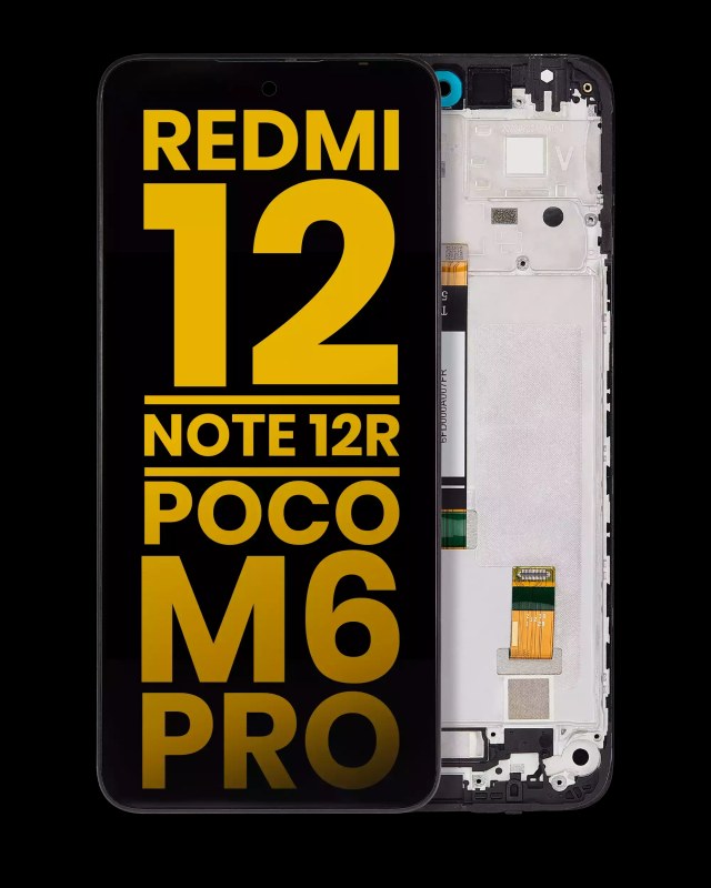Display LCD completo con Frame compatibile per Xiaomi Redmi 12 4G / Redmi 12 5G /Redmi Note 12R / Poco M6 Pro (Refurbished) (tutti i colori)