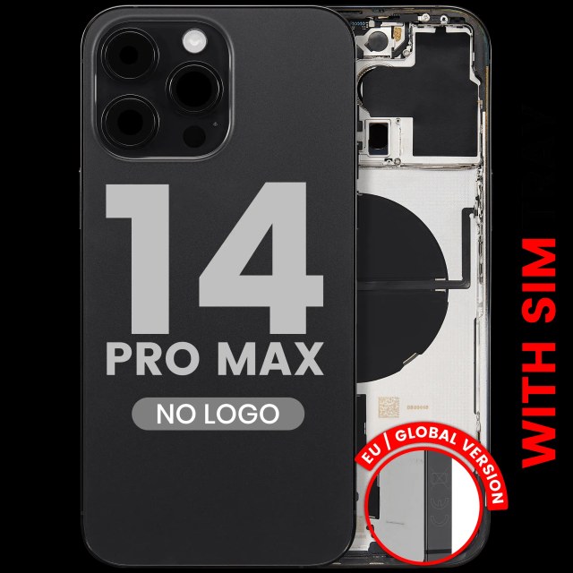 Scocca posteriore W/ Minuteria per iPhone 14 Pro Max (EU / Global Version) (Aftermarket Plus) (Nero siderale)
