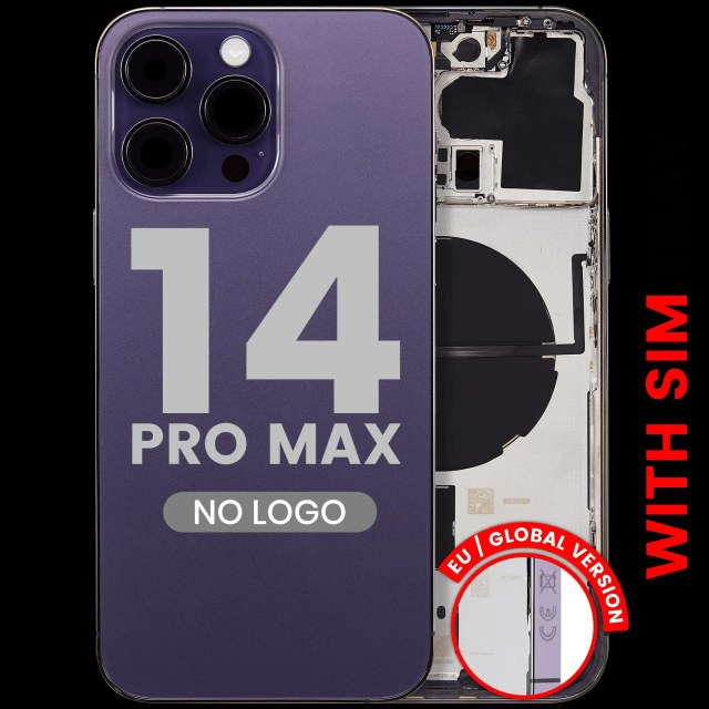 Scocca posteriore W/ Minuteria per iPhone 14 Pro Max (EU / Global Version) (Aftermarket Plus) (Deep Viola)