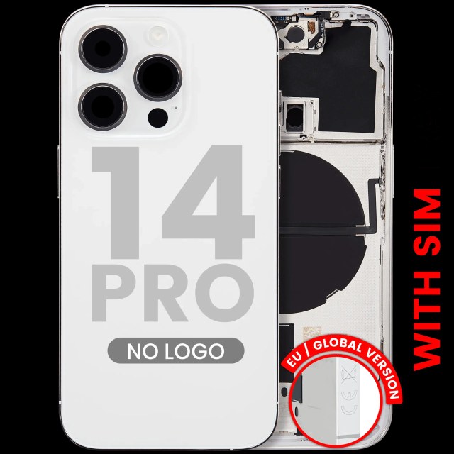 Scocca posteriore W/ Minuteria per iPhone 14 Pro (EU / Global Version) (Aftermarket Plus) (Argento)