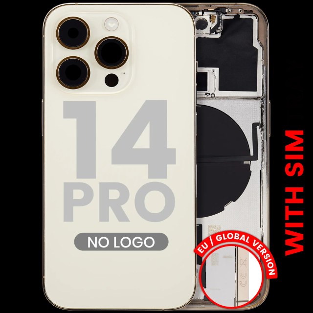 Scocca posteriore W/ Minuteria per iPhone 14 Pro (EU / Global Version) (Aftermarket Plus) (Oro)