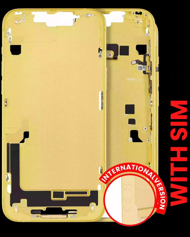 Frame centrale W/ Minuteria per iPhone 14 Plus (EU / Global Version) (Aftermarket Plus) (Giallo)