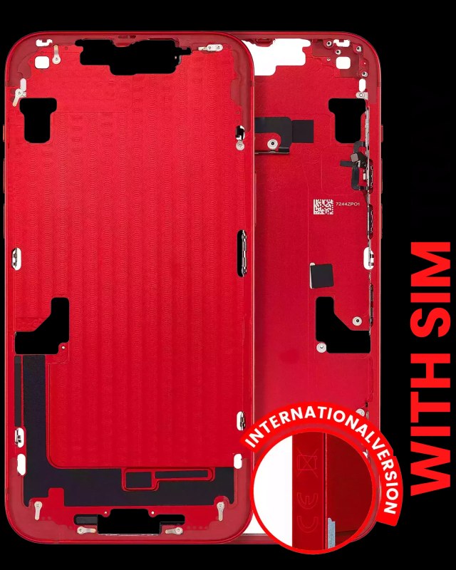 Frame centrale W/ Minuteria per iPhone 14 Plus (EU / Global Version) (Aftermarket Plus) (Rosso)