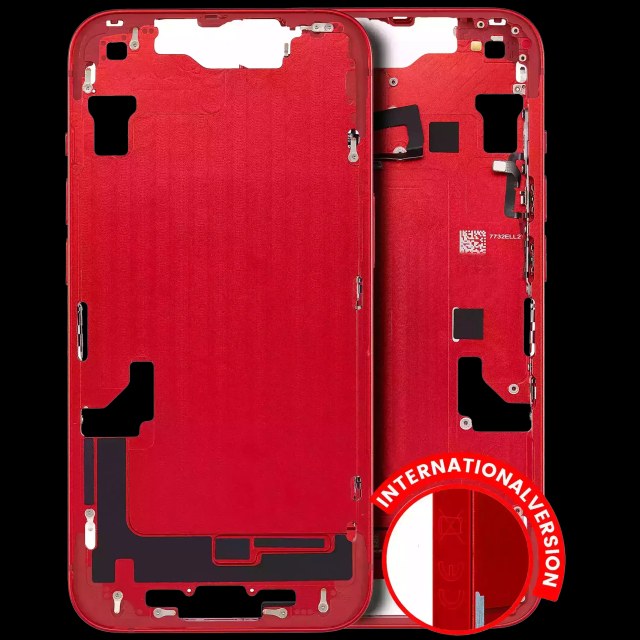 Frame centrale W/ Minuteria per iPhone 14 (EU / Global Version) (Aftermarket Plus) (Rosso)