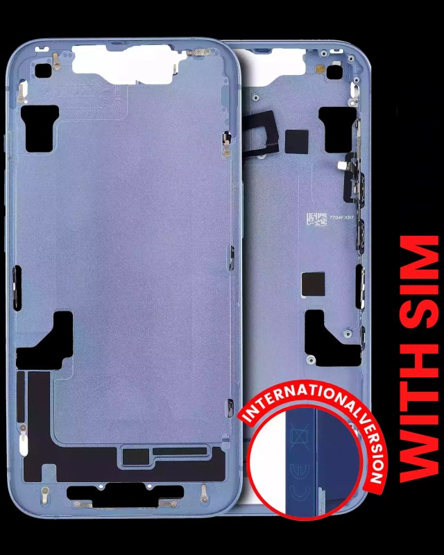 Frame centrale W/ Minuteria per iPhone 14 (EU / Global Version) (Aftermarket Plus) (Blu)
