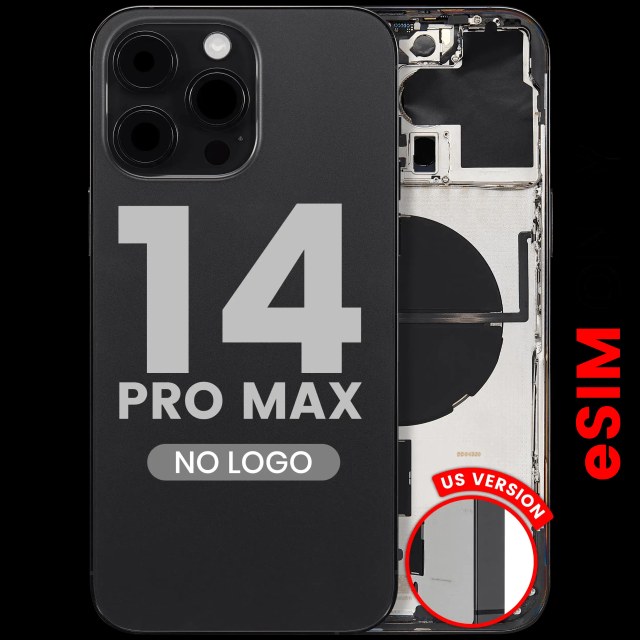 Scocca posteriore W/ Minuteria per iPhone 14 Pro Max (US Version) (Aftermarket Plus) (Nero siderale)