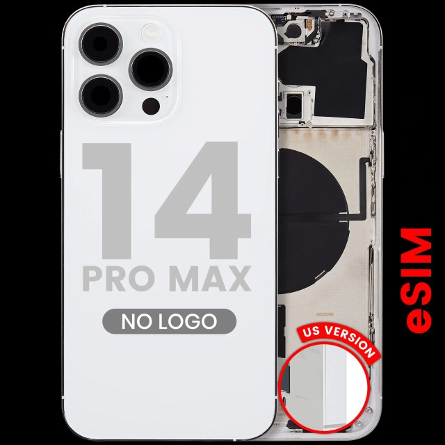 Scocca posteriore W/ Minuteria per iPhone 14 Pro Max (US Version) (Aftermarket Plus) (Argento)