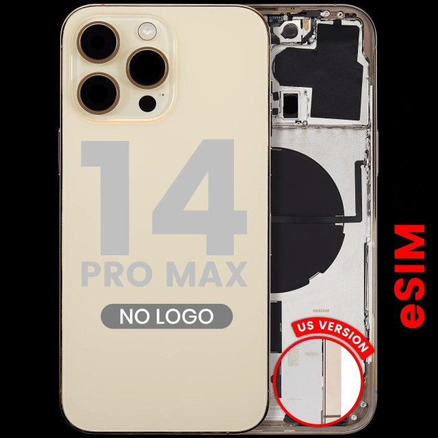 Scocca posteriore W/ Minuteria per iPhone 14 Pro Max (US Version) (Aftermarket Plus) (Oro)