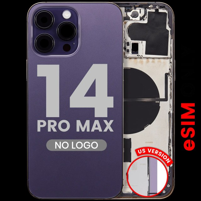 Scocca posteriore W/ Minuteria per iPhone 14 Pro Max (US Version) (Aftermarket Plus) (Deep Viola)