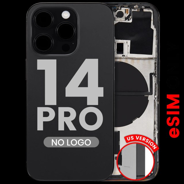 Scocca posteriore W/ Minuteria per iPhone 14 Pro (US Version) (Aftermarket Plus) (Nero siderale)