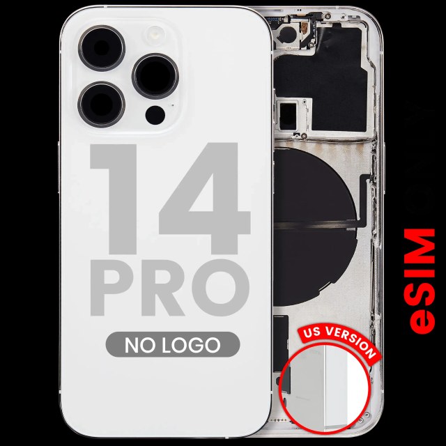 Scocca posteriore W/ Minuteria per iPhone 14 Pro (US Version) (Aftermarket Plus) (Argento)