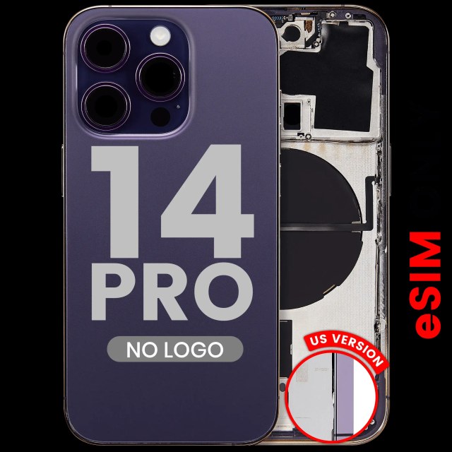 Scocca posteriore W/ Minuteria per iPhone 14 Pro (US Version) (Aftermarket Plus) (Deep Viola)