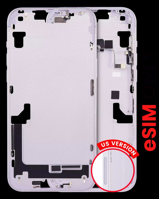 Frame centrale W/ Minuteria per iPhone 14 Plus (US Version) (Aftermarket Plus) (Viola)