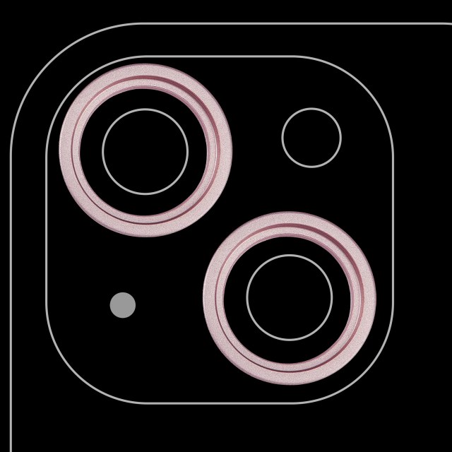 Cornice fotocamera posteriore Ring Only per iPhone 15 / 15 Plus (Rosa) (2 set pezzi)