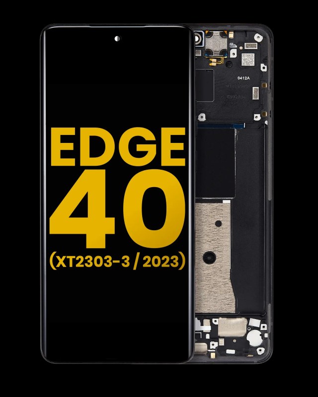 Display OLED completo con Frame per Motorola Moto Edge 40 (XT2303-3 / 2023) (Refurbished) (Eclipse Nero)