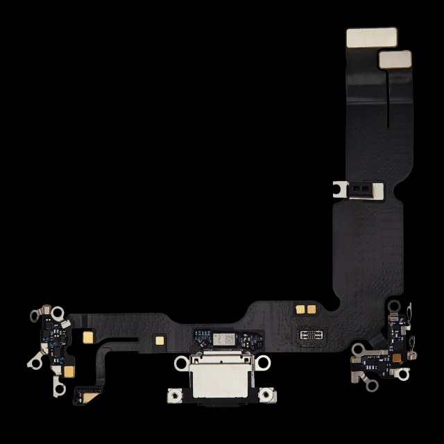 Flat connettore di ricarica per iPhone 15 Plus (Premium) (Nero)