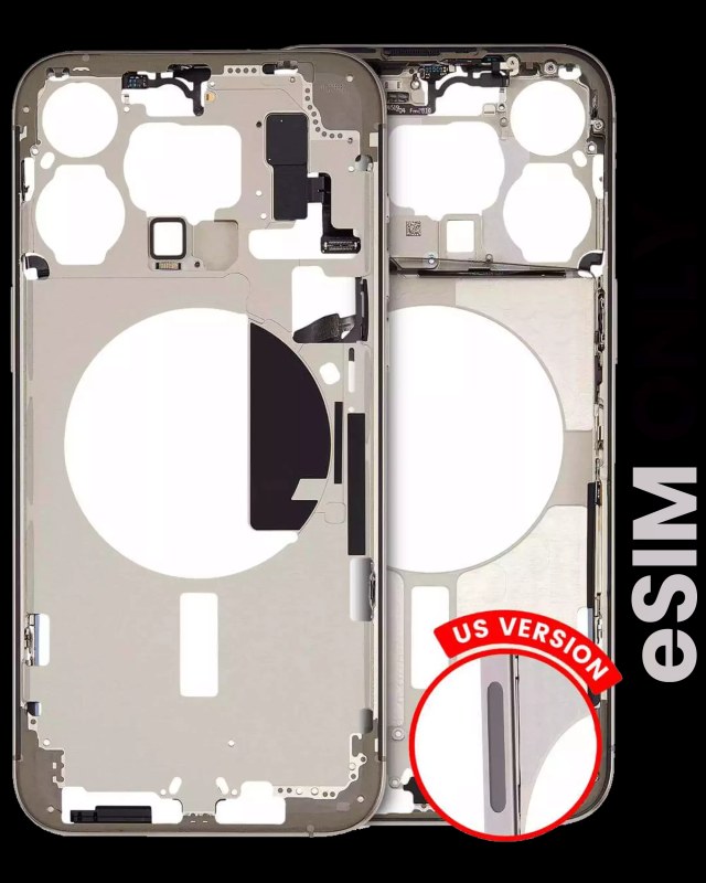 Frame centrale W/ Minuteria per iPhone 15 Pro Max (US Version) (Used Service Pack Pull: grado A) (Titanio naturale)
