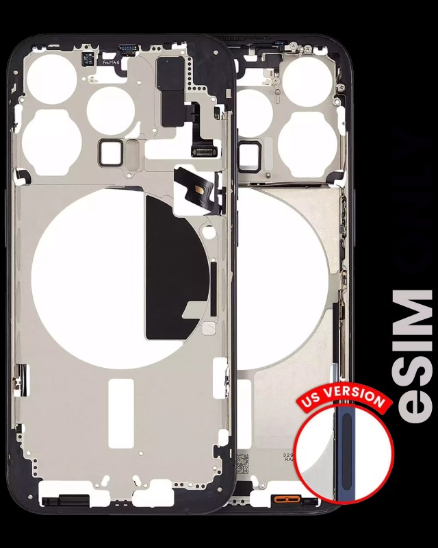 Frame centrale W/ Minuteria per iPhone 15 Pro (US Version) (Used Service Pack Pull: grado A) (Titanio blu)