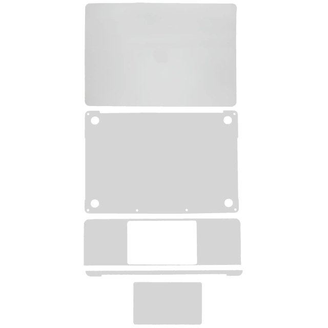 4in1 (Top, Bottom, tastiera, Trackpad) Skin per MacBookPro 13"A2251 (2020) (Argento)