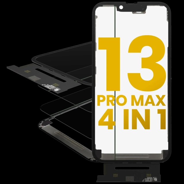 4 in 1 Short flat (Touch screen Touch con vetro + OCA + Frame Pre-installed) per iPhone 13 Pro Max (OCA Master)