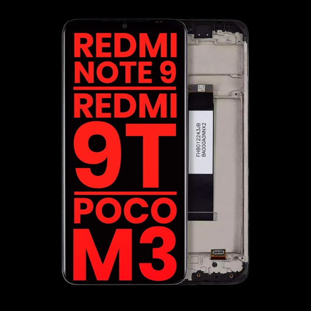 Display LCD completo con Frame compatibile per Xiaomi Redmi Note 9 4G / Redmi 9T / Poco M3 / Redmi 9 Power (Aftermarket Plus) (tutti i colori)
