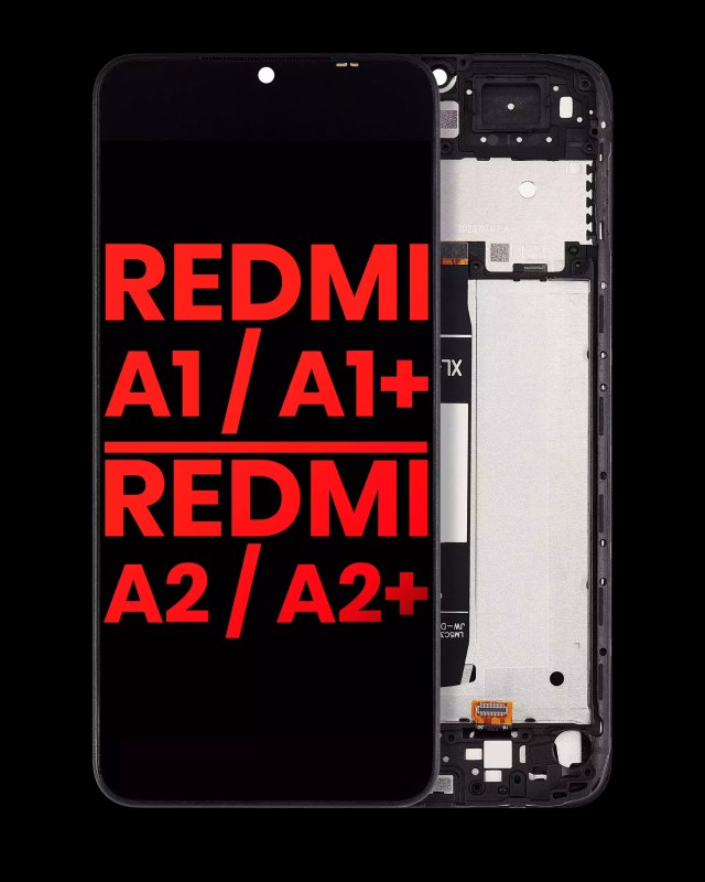 Display LCD completo con Frame per Xiaomi Redmi A1 / Xiaomi Redmi A1+ / Redmi A2 / Redmi A2+ (Aftermarket Plus) (tutti i colori)