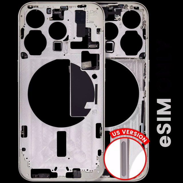 Frame centrale W/ Minuteria per iPhone 15 Pro (US Version) (Used Service Pack Pull: Grade B) (Titanio bianco)