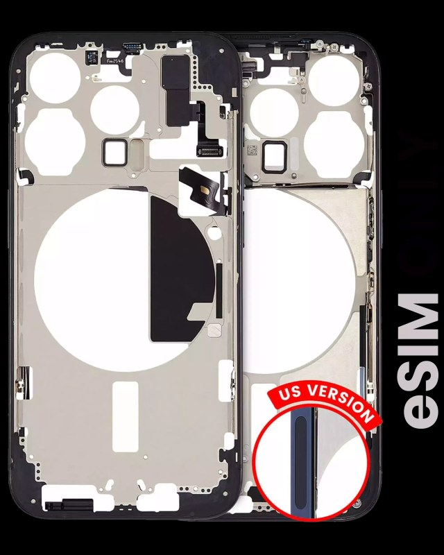 Frame centrale W/ Minuteria per iPhone 15 Pro (US Version) (Used Service Pack Pull: Grade B) (Titanio blu)