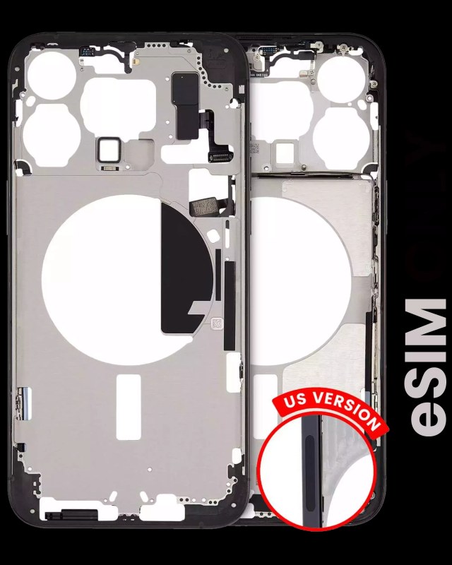 Frame centrale W/ Minuteria per iPhone 15 Pro Max (US Version) (Used Service Pack Pull: Grade B) (Titanio nero)