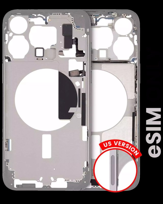 Frame centrale W/ Minuteria per iPhone 15 Pro Max (US Version) (Used Service Pack Pull: Grade B) (Titanio bianco)