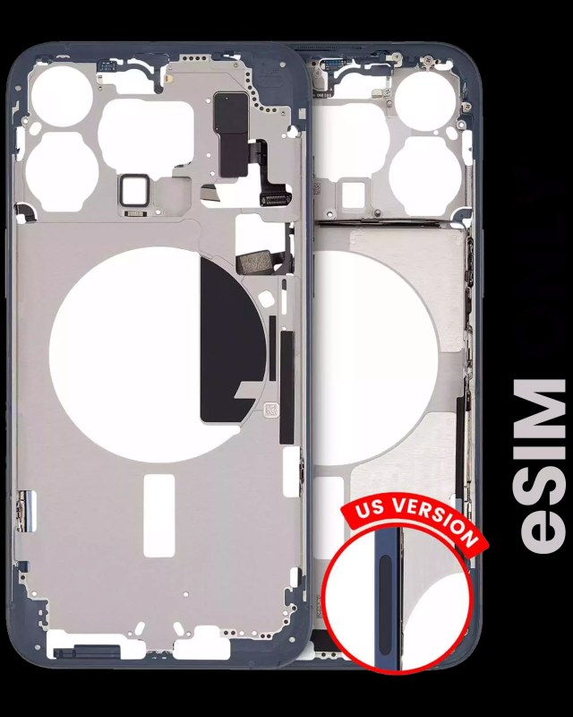 Frame centrale W/ Minuteria per iPhone 15 Pro Max (US Version) (Used Service Pack Pull: Grade B) (Titanio blu)