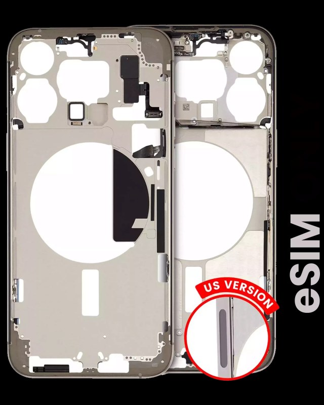 Frame centrale W/ Minuteria per iPhone 15 Pro Max (US Version) (Used Service Pack Pull: Grade B) (Titanio naturale)