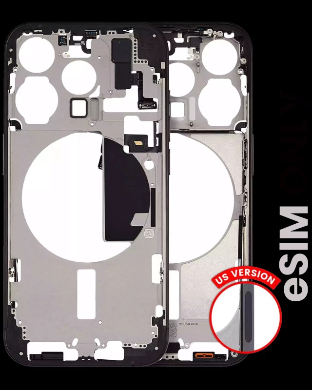 Frame centrale W/ Minuteria per iPhone 15 Pro (US Version) (Used Service Pack Pull: Grade C) (Titanio nero)