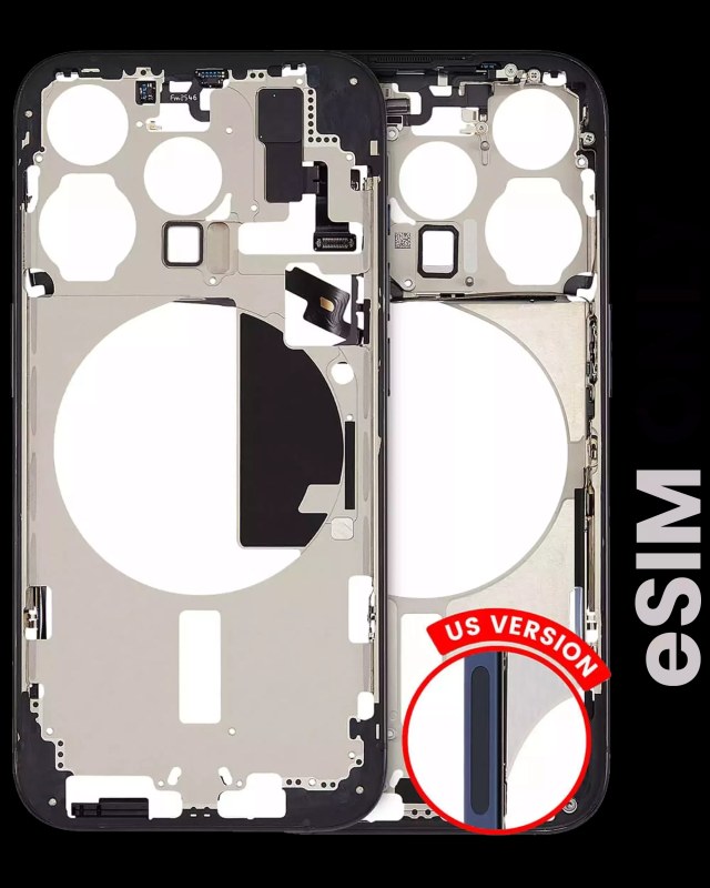 Frame centrale W/ Minuteria per iPhone 15 Pro (US Version) (Used Service Pack Pull: Grade C) (Titanio blu)