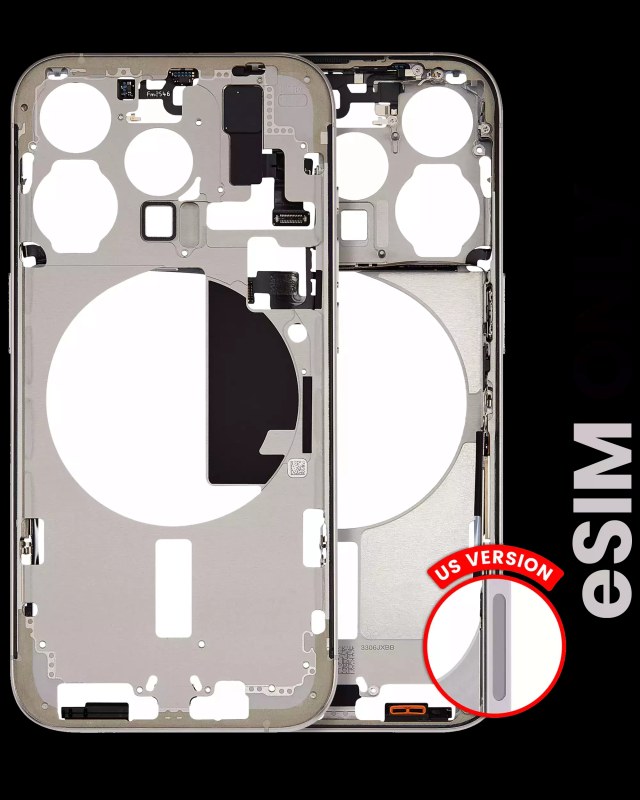 Frame centrale W/ Minuteria per iPhone 15 Pro (US Version) (Used Service Pack Pull: Grade C) (Titanio naturale)