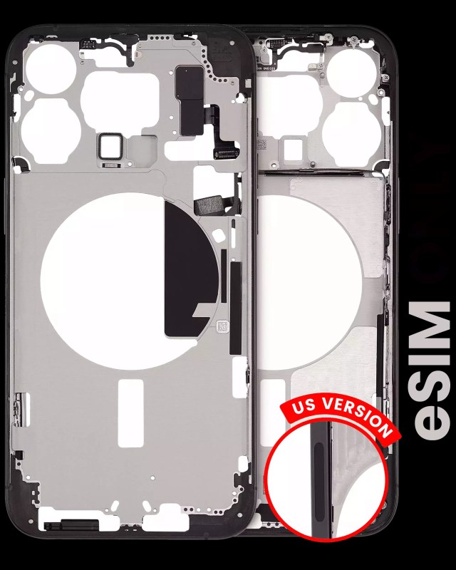 Frame centrale W/ Minuteria per iPhone 15 Pro Max (US Version) (Used Service Pack Pull: Grade C) (Titanio nero)
