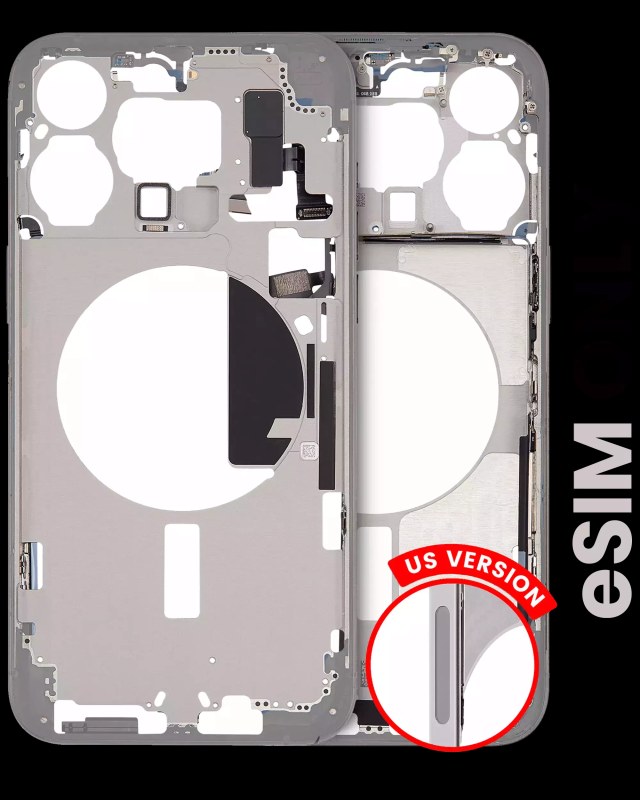 Frame centrale W/ Minuteria per iPhone 15 Pro Max (US Version) (Used Service Pack Pull: Grade C) (Titanio bianco)