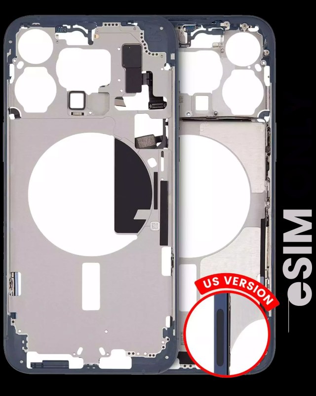 Frame centrale W/ Minuteria per iPhone 15 Pro Max (US Version) (Used Service Pack Pull: Grade C) (Titanio blu)