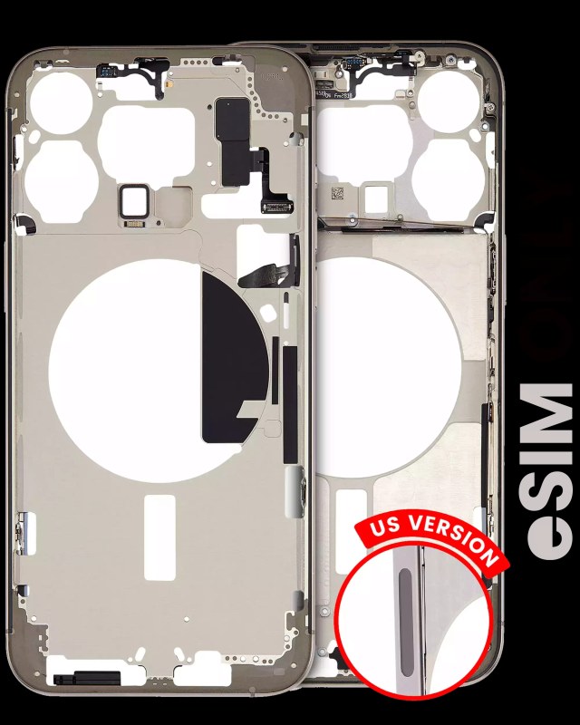 Frame centrale W/ Minuteria per iPhone 15 Pro Max (US Version) (Used Service Pack Pull: Grade C) (Titanio naturale)