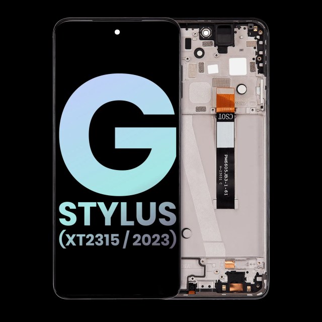 Display LCD completo con Frame per Motorola Moto G Stylus 5G (XT2315 / 2023) (Service Pack) (Nero cosmico)