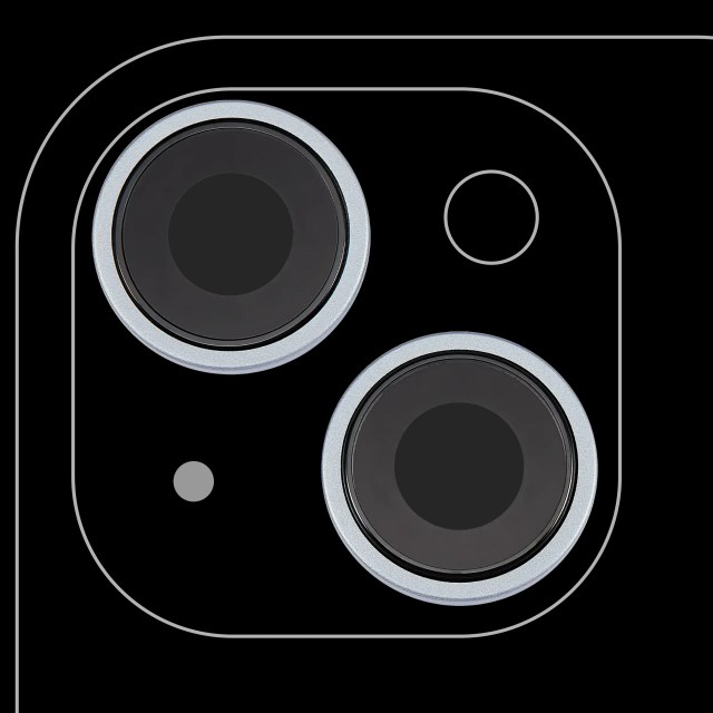 Lente fotocamera posteriore con staffa e Cornice per iPhone 15 / 15 Plus (2 set pezzi) (Premium) (Blu)