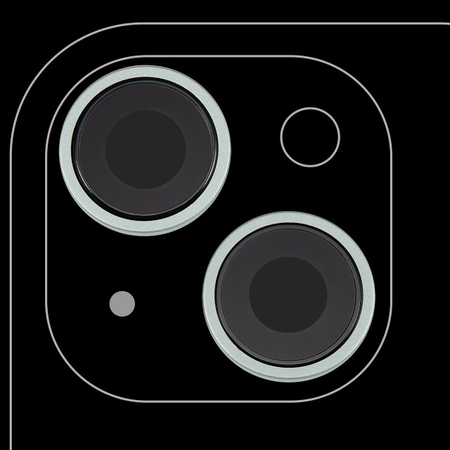 Lente fotocamera posteriore con staffa e Cornice per iPhone 15 / 15 Plus (2 set pezzi) (Premium) (Verde)