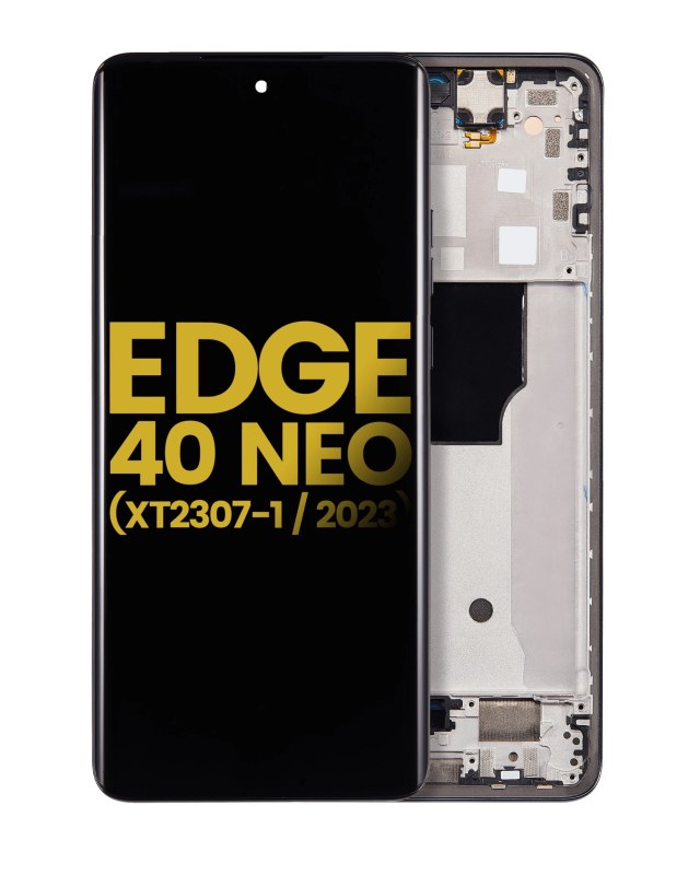 Display OLED completo con Frame per Motorola Moto Edge 40 Neo (XT2307-1 / 2023) (Refurbished) (Nero)