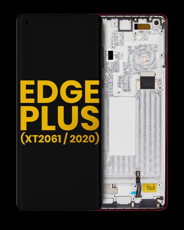 Display OLED completo con Frame per Motorola Moto Edge Plus (XT2061 / 2020) (Refurbished) (Smokey Sangria)