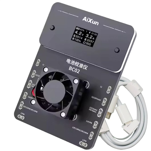 BC02 Batteria Calibrator Dual Channel Batteria Health Calibration per iPhone 11-14 Series (Aixun) (110V / North American)